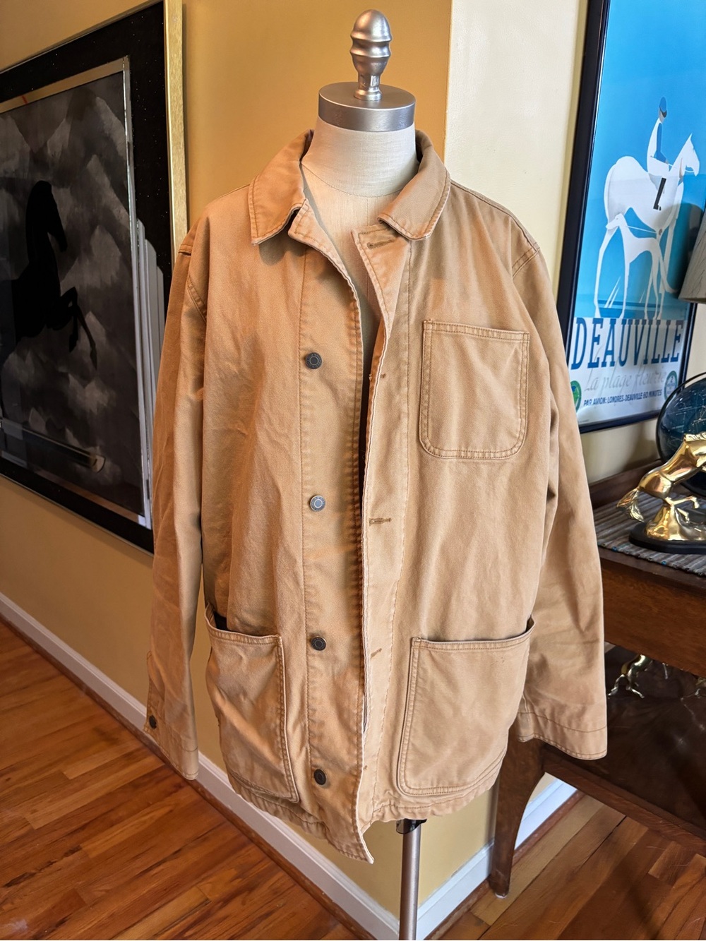 old navy flannel lined barn jacket or chore coat